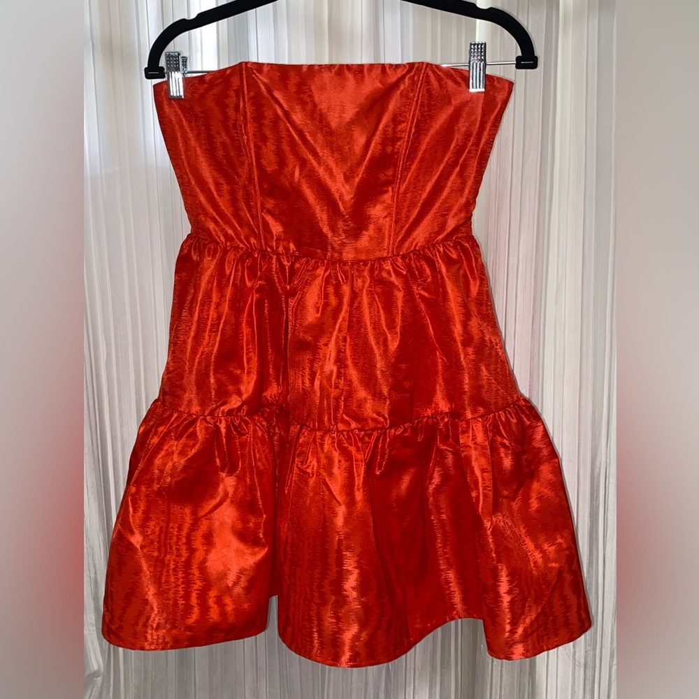 NWT Red Orange Baby Doll Dress Size Small